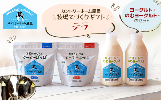 【カントリーホーム風景】牧場てづくりギフト「テラ」 ヨーグルト のむヨーグルト セット　3種合計4点【配送不可地域：離島】【1514498】