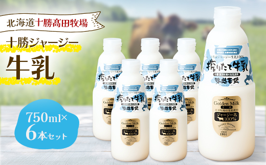 十勝ジャージー牛乳 750ml×6本セット【配送不可地域：離島】【1725495】