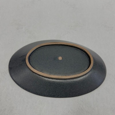 『鹿追焼』黒釉楕円皿3枚セット【1681923】