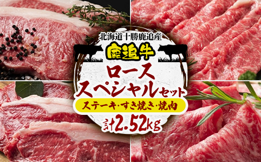 鹿追牛 ロース スペシャルセット 2.52kg(ステーキ すき焼き 焼肉)北海道十勝産【0151】【配送不可地域：離島】【1455842】