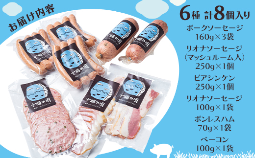 北海道十勝のハムソーセージボリュームセット 6種 8個入り(ソーセージ ハム ビアシンケン)【配送不可地域：離島】【1573253】