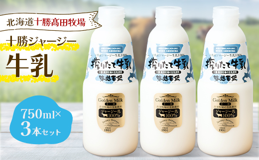 十勝ジャージー牛乳 750ml×3本セット【配送不可地域：離島】【1725494】