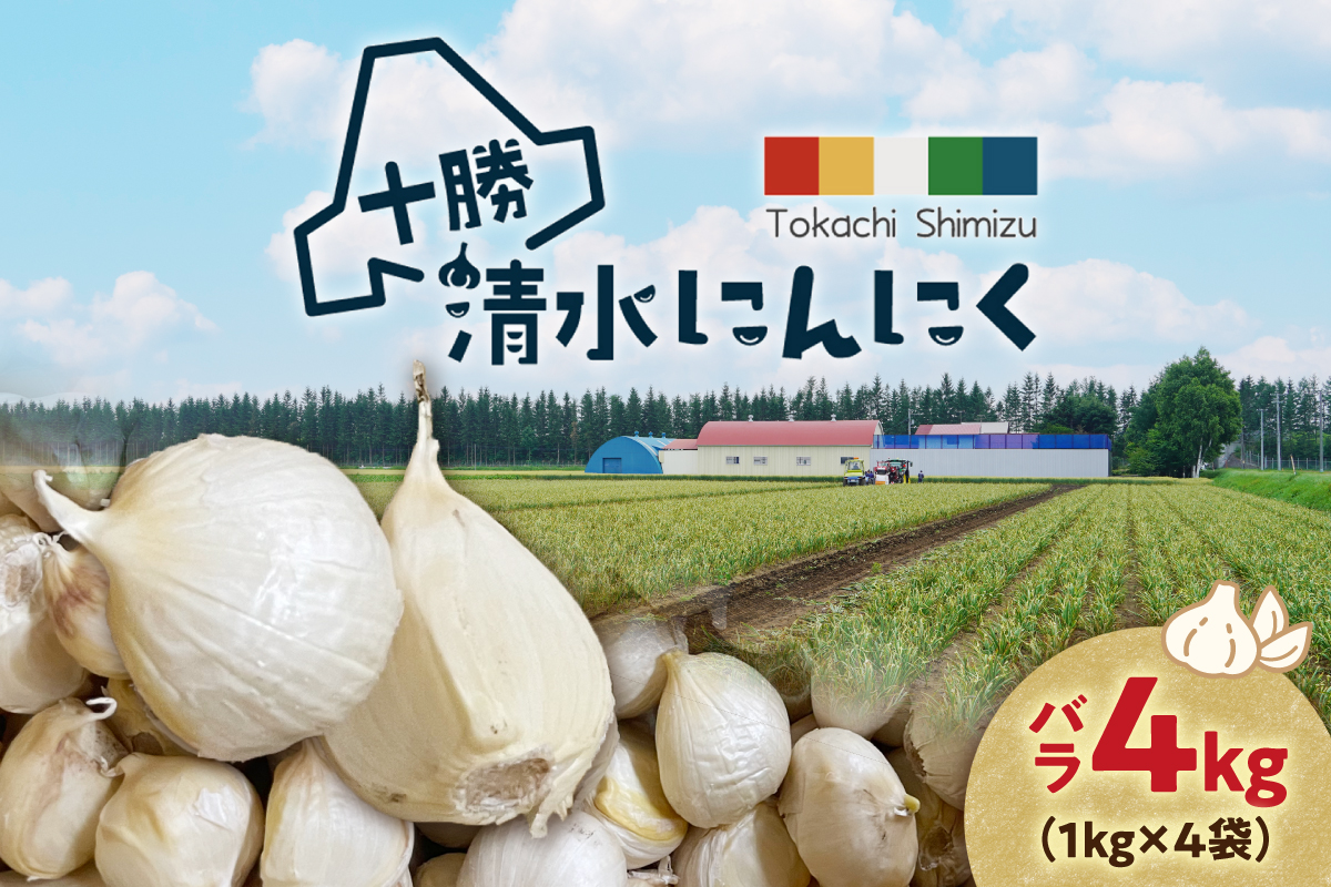 【北海道産】十勝育ちのにんにく バラ4kg にんにく ニンニク ガーリック にんにく 北海道産 にんにく_S021-0025