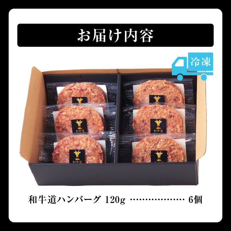 ブランド和牛 「 十勝姫 」の 和牛道 ハンバーグ 120g × 6食 セット 【 牛 牛肉 黒毛和牛 生ハンバーグ 個包装 小分け グラスフェッドビーフ 国産 簡単調理 惣菜 北海道産 冷凍 お取り寄せ 北海道 清水町   】