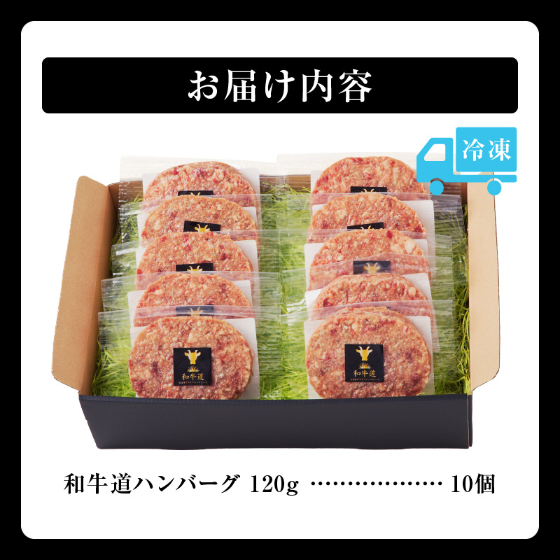 ブランド和牛 「 十勝姫 」の 和牛道 ハンバーグ 120g × 10食 セット 【 牛 牛肉 黒毛和牛 生ハンバーグ 個包装 小分け グラスフェッドビーフ 国産 簡単調理 惣菜 北海道産 冷凍 お取り寄せ 北海道 清水町   】