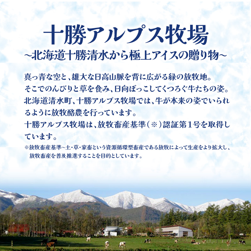 十勝アルプス牧場 アイス5種8個セット！【プレミアム 濃厚ショコラ バニラ クリームチーズ あずき アイスセット アイスBOX 北海道アイス 十勝アイス お取り寄せ ギフト お中元 お歳暮 のし 熨斗 北海道 清水町】