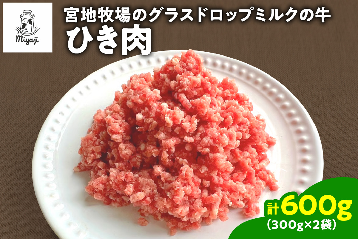 宮地牧場のグラスドロップミルクの牛 ひき肉 300g×2 600g【宮地牧場 グラスミルク ビーフ 赤身 牛肉 ひき肉 麻婆豆腐 ミートローフ キーマカレー ハンバーグ おかず 小分け ジッパー付き 便利 牧草だけを食べて育った牛 贈り物 お取り寄せ ギフト お中元 お歳暮 のし 熨斗 北海道 清水町】