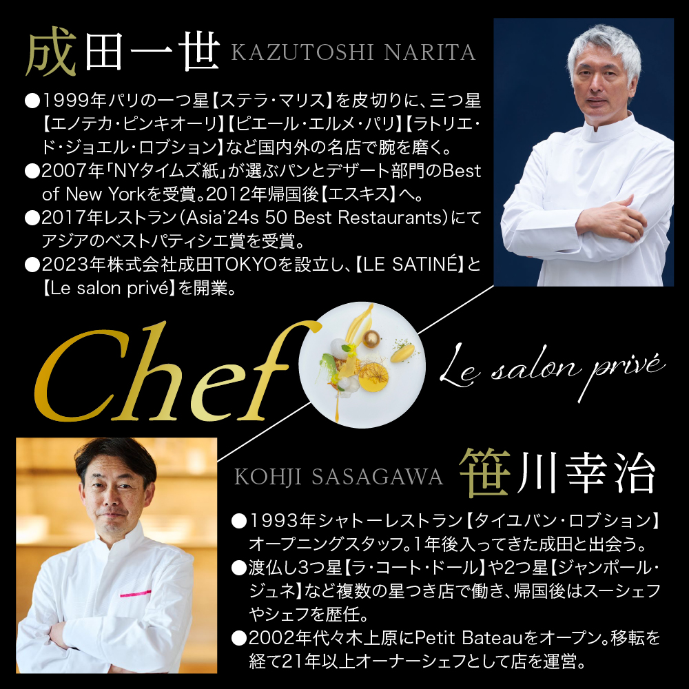 【神谷町 フレンチ】成田シェフと笹川シェフよる洗練された料理 Le salon privé ル サロンプリベ【芽室町特産品コース】お食事券2名様 me061-029c