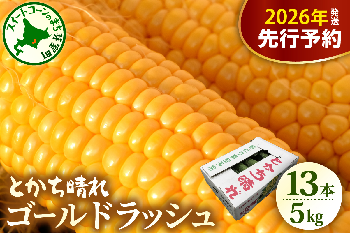 【先行受付】【2026年7月下旬～8月10日頃配送】北海道十勝芽室町　とかち晴れ　十勝めむろスイートコーン 13本入り　me010-005c-26