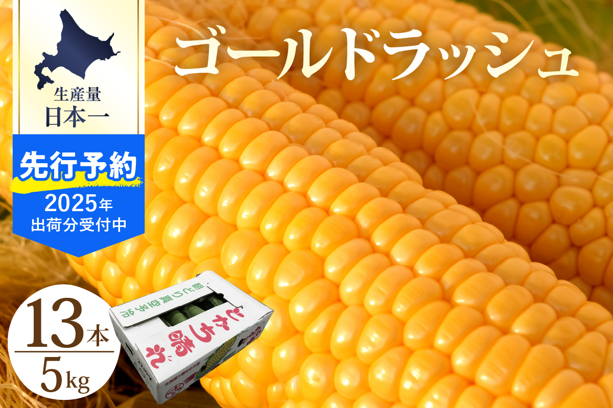 【2025年分先行予約】北海道十勝芽室町　とかち晴れ　十勝めむろスイートコーン 13本入り　me010-005c-25