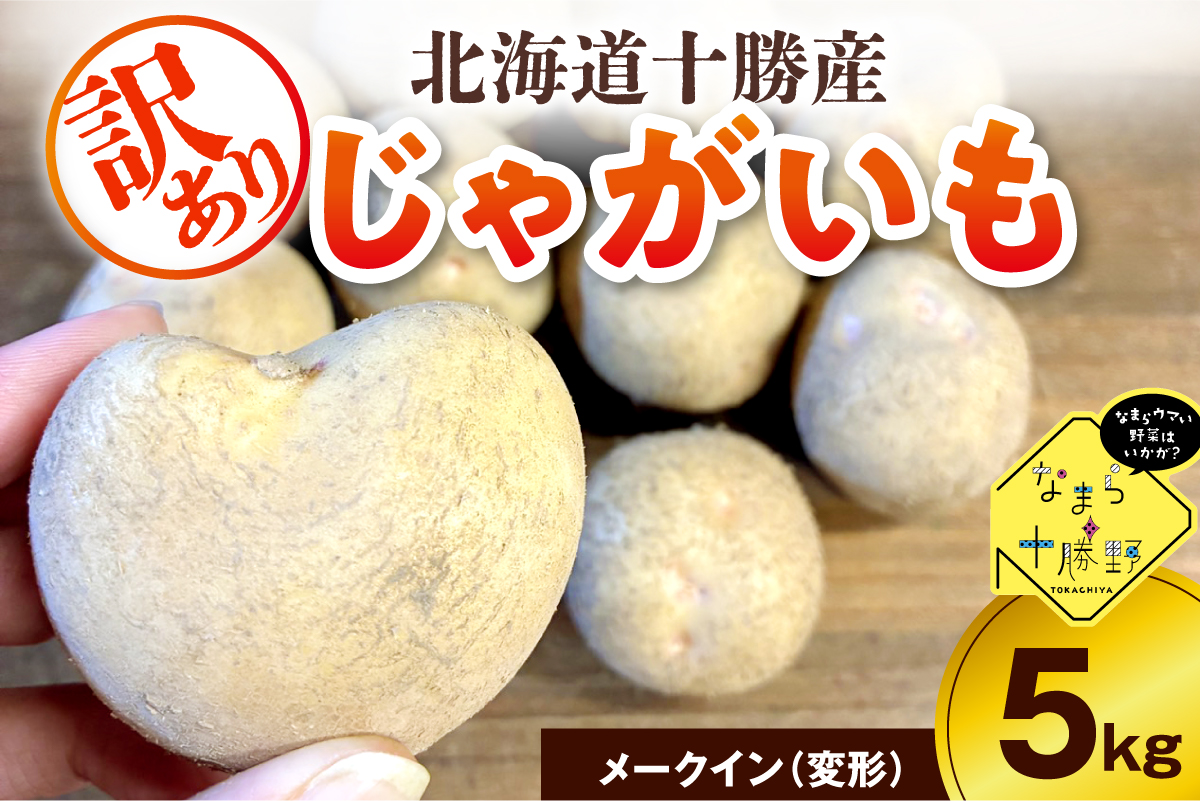 【10月上旬～1月下旬頃配送】【訳あり】北海道十勝芽室町 農家応援じゃがいも メークイン（変形）5㎏　me001-050c-2