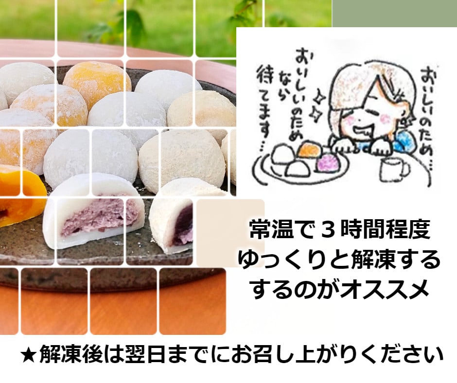 十勝産素材にこだわった大福5種16個セット（枝豆、じゃがいも、かぼちゃ、あんバタ、きなこクリーム）[AI1-1B]