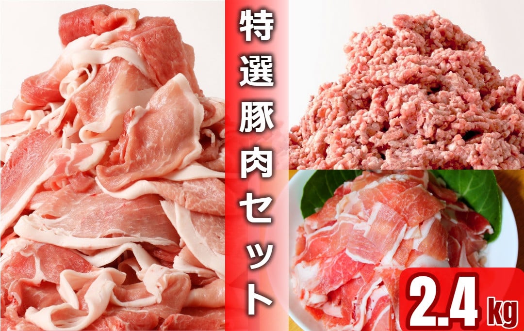 ＜2月お届け＞肉屋のプロ厳選！ 北海道産 特選 豚肉 3点セット 計2.4kg [007-0011-202502]