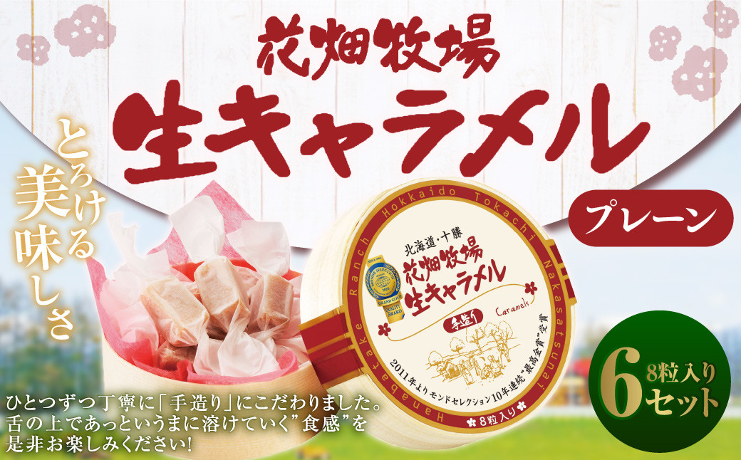 花畑牧場 生キャラメル プレーン 8粒入り×6セット キャラメル お菓子 おやつ 冷蔵 [002-0083]