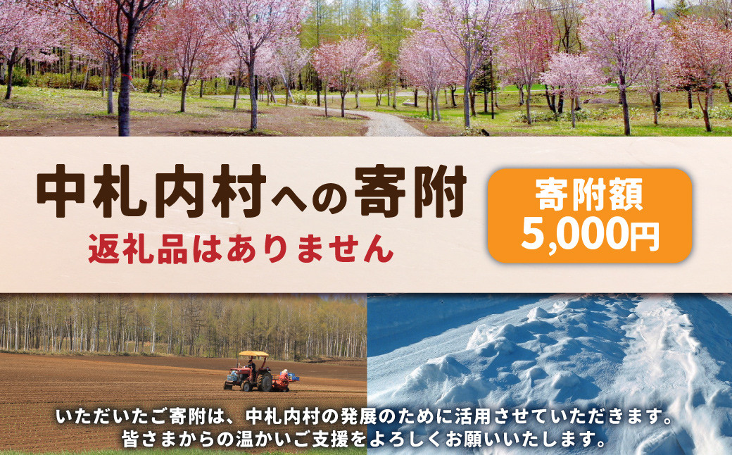 中札内村への寄附（返礼品はありません） 1口 5,000円 北海道 中札内村 寄附のみ 寄附 [038-0017]