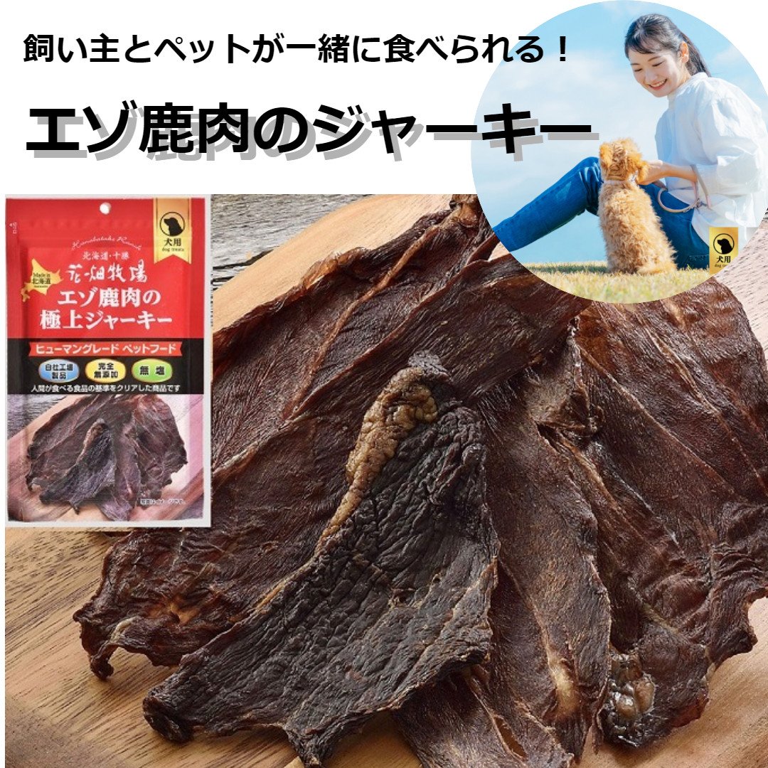 ヒューマングレードペットフード エゾ鹿肉の極上ジャーキー 30g×5個 セット（犬用おやつ） [P1-35B]