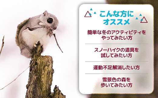 澄んだ空気と雪の音-スノーハイク-(1月〜3月)「1組1名様 約2.5時間 完全プライベート制!」【1572635】