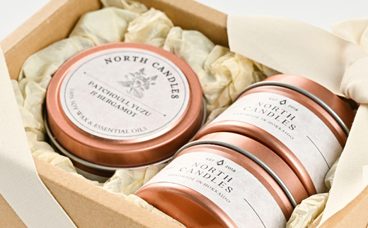 【100%植物由来】缶キャンドル3種ギフトセット(フレッシュ)【1549478】