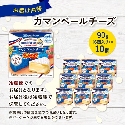 雪印北海道 カマンベールチーズ 切れてるタイプ 1箱(90g(6個入り)×10個)【配送不可地域：離島】【1476010】