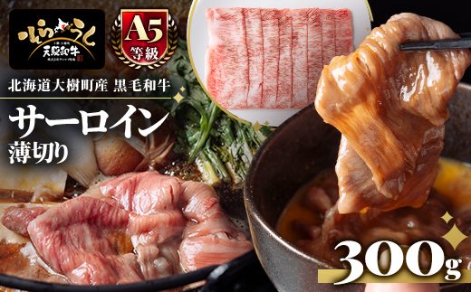 「天駆和牛(そらうし)」サーロイン薄切 しゃぶしゃぶ すき焼き 300g A5 黒毛和牛大樹町産【配送不可地域：離島】【1722138】