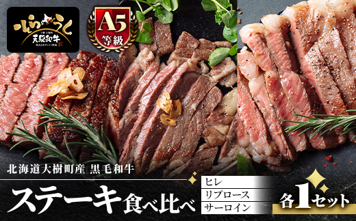 「天駆和牛(そらうし)」ステーキ食べ比べ(ヒレ/リブ/サーロイン 各1セット)【配送不可地域：離島】【1733983】