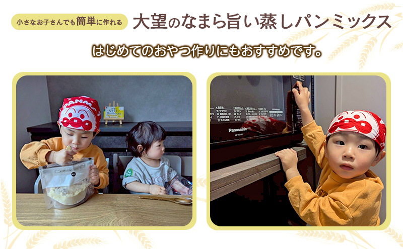 北海道産100%！レンジで簡単！国産米粉「なまら旨い蒸しパンミックス」3種セット（かぼちゃ味・とうもろこし味・にんじん味）［大望］北海道 幕別町【 蒸しパンミックス おやつ 時短 簡単 スイーツ 米粉 グルテンフリー 】