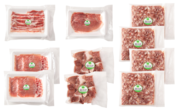 北海道十勝の放牧豚”遊ぶた”しゃぶしゃぶ2kgセット お肉 豚肉 ロース バラ モモ 粗びき 詰め合わせ 