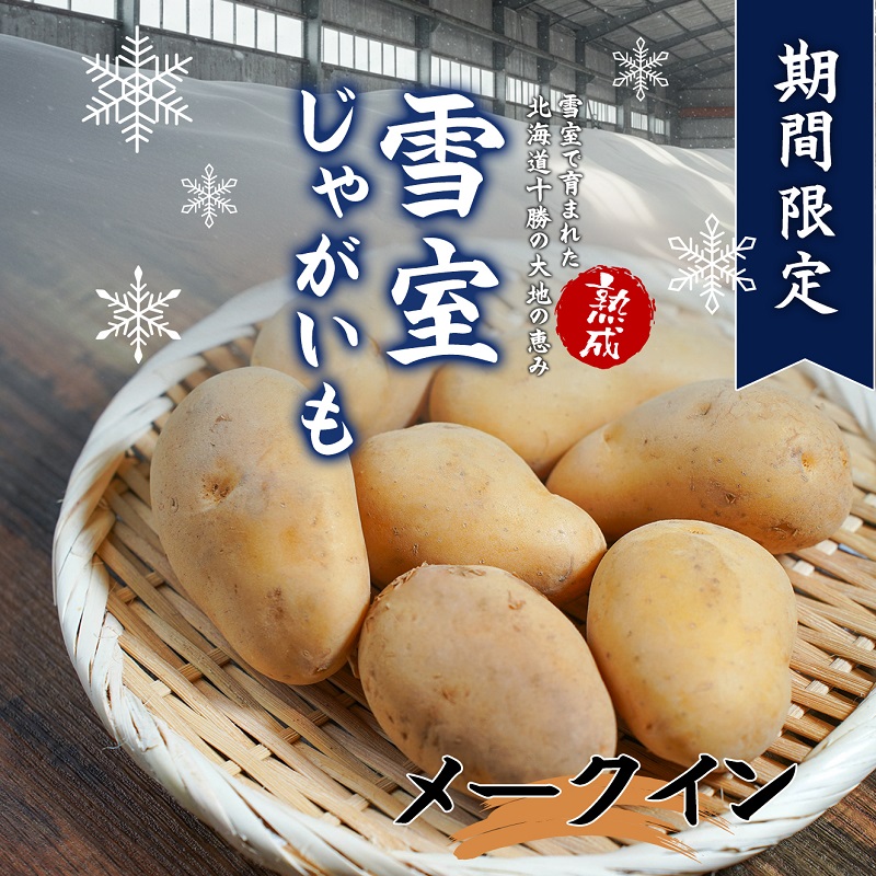 北海道産 熟成じゃがいも メークイン4㎏ 期間限定 雪室貯蔵 十勝産 ジャガイモ じゃが芋 いも 甘い