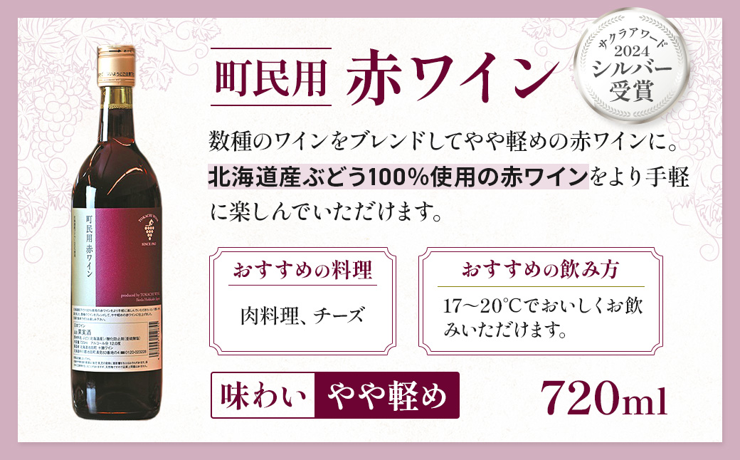 町民用シリーズワイン12本セット(町民用赤6本・町民用白3本・町民用ロゼ3本)　北海道　十勝ワイン