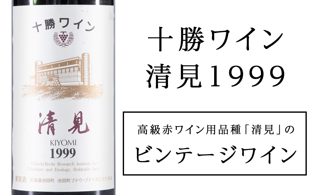 十勝ワイン 清見（キヨミ）1999　グレートビンテージ 720ml 北海道池田町 ビンテージ 赤ワイン 数量限定