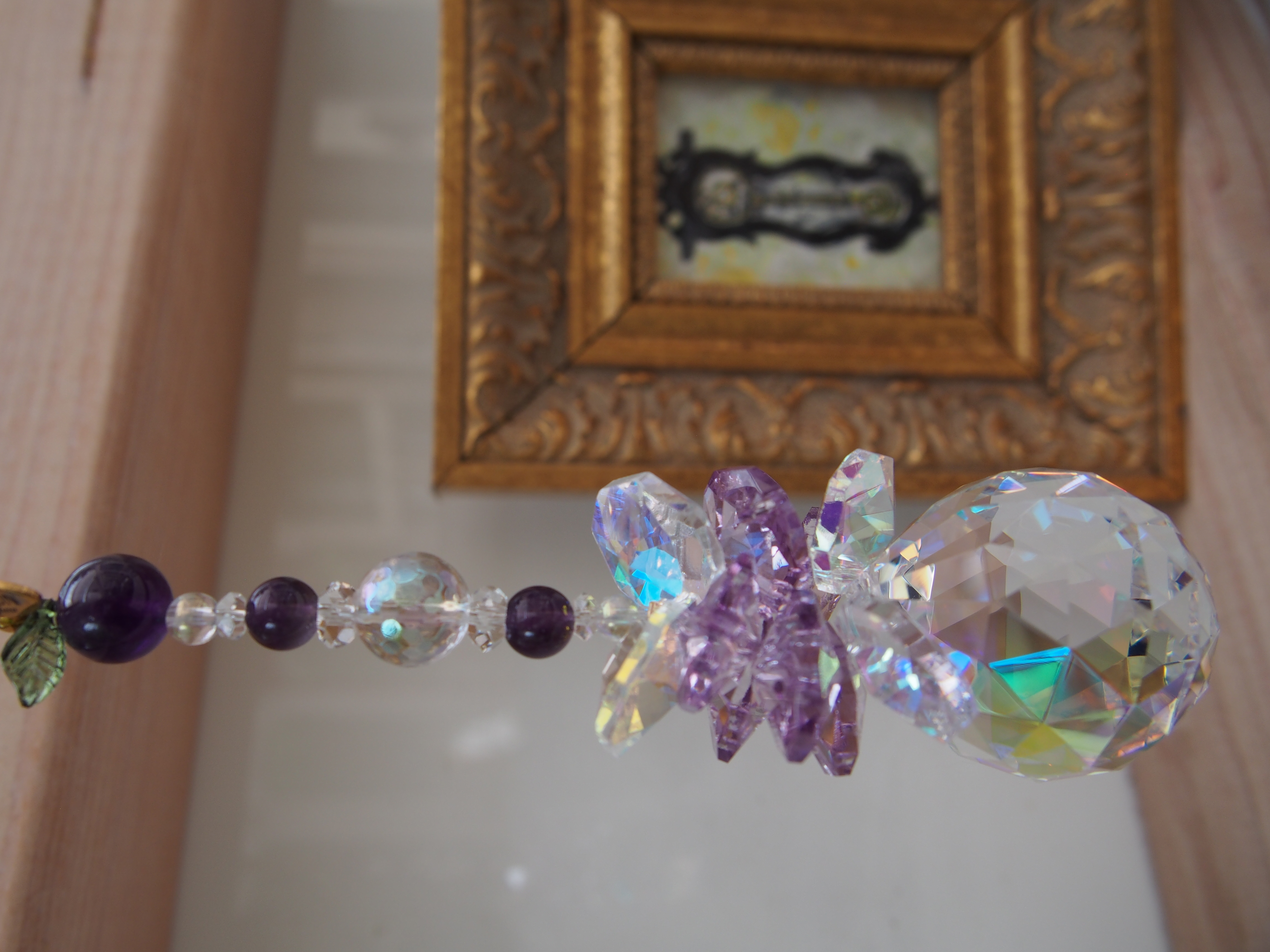 サンキャッチャー（山幸） 北海道 池田町 いけだワイン城 オリジナル クリスタル インテリア 窓飾り 天然石 クリスタル アクセサリー ギフト