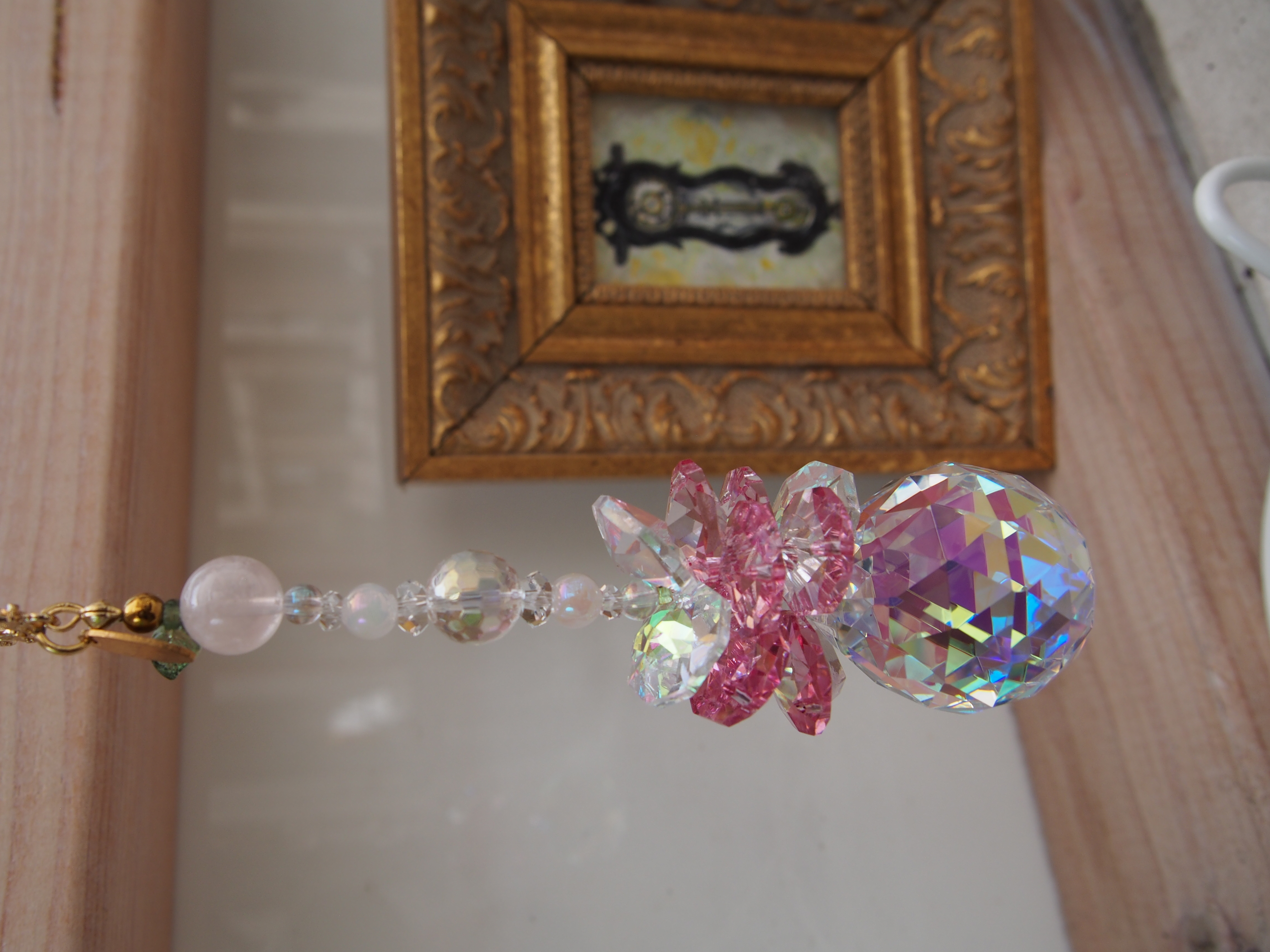 サンキャッチャー（清見蝦夷山桜） 北海道 池田町 いけだワイン城 オリジナル クリスタル インテリア 窓飾り 天然石 クリスタル アクセサリー ギフト