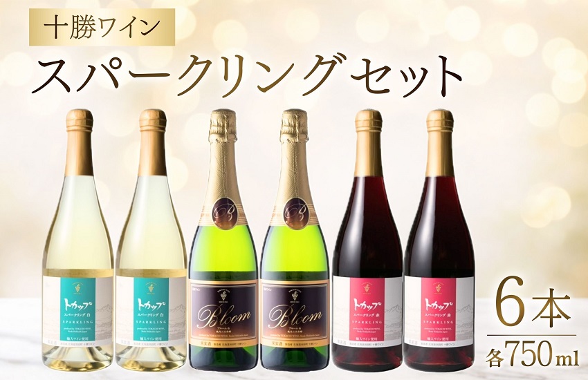 十勝ワイン スパークリング6本セット(4種類) ブルーム トカップ 北海道ワイン 北海道池田町 食前酒 お祝い パーティー