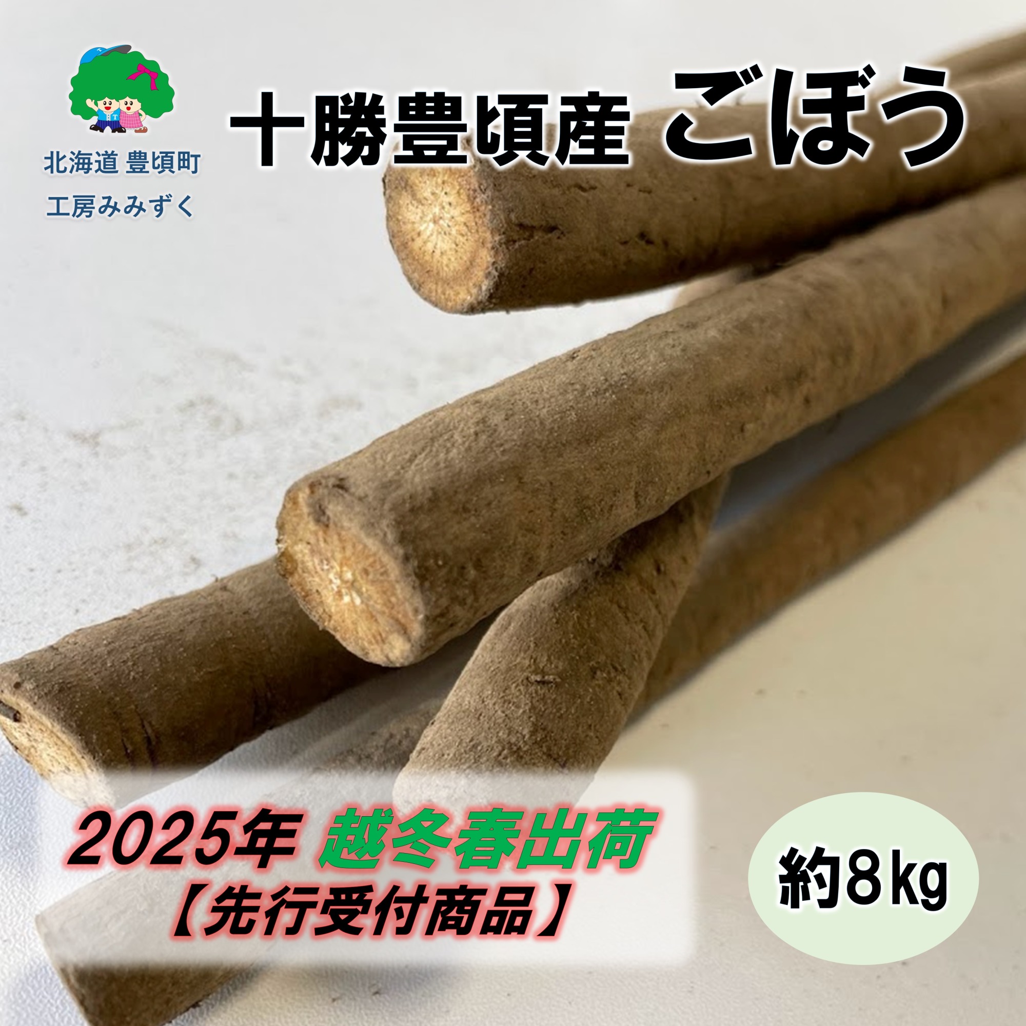 十勝豊頃産 ごぼう約8kg【2025年春出荷】（先行受付）【工房みみずく】