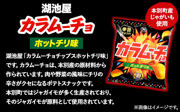 本別産原料使用!コイケヤ カラムーチョチップスホットチリ味 12袋 本別町観光協会 《60日以内に出荷予定(土日祝除く)》北海道 本別町 ポテト ポテトチップス 菓子 スナック スナック菓子 ホットチリ 送料無料