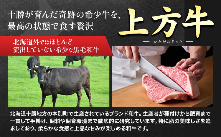 十勝産 黒毛和牛 上方牛100％ ハンバーグ 3個 300g 100g×3枚 上方牧場《30日以内に出荷予定(土日祝除く)》北海道 本別町 肉 おかず 送料無料