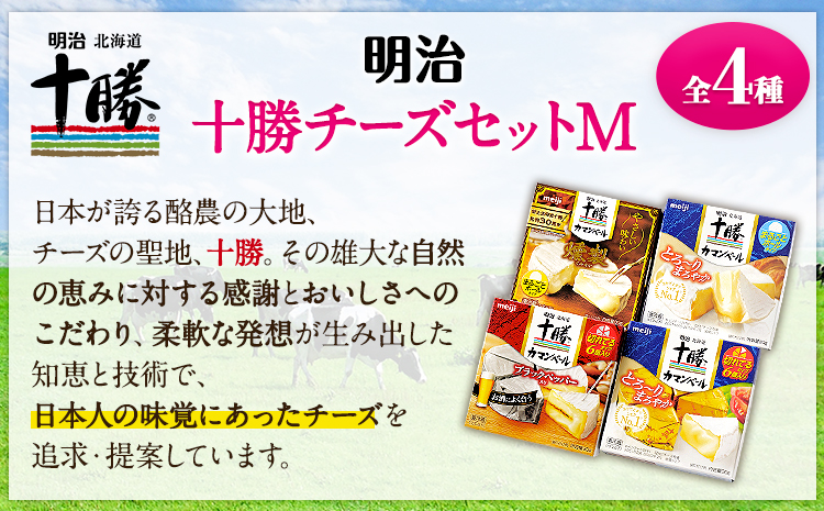 明治北海道十勝チーズセットＭ(4種) 計4個 本別町観光協会 《60日以内に出荷予定(土日祝除く)》 北海道 本別町 詰め合わせ 食べ比べ カマンベールチーズ チーズ 十勝 明治 乳製品 送料無料