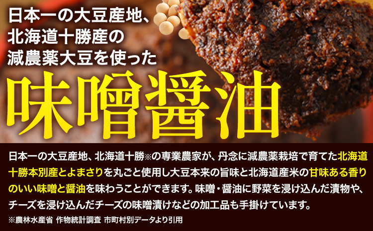 北海道十勝 醗酵食品「味噌三昧セットＡ」5品目お届け（味噌4種と醤油