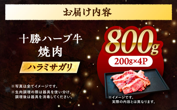 北海道 十勝 ハーブ牛 ハラミ サガリ 焼肉 800g （200g×4） 《足寄町》【株式会社ノベルズ食品】 [BEAQ025]