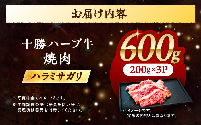 北海道 十勝 ハーブ牛 ハラミ サガリ 焼肉 600g （200g×3） 《足寄町》【株式会社ノベルズ食品】 [BEAQ024]