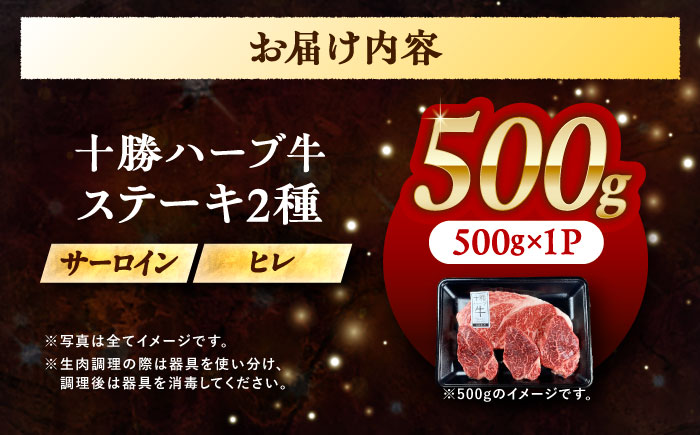 北海道 十勝 ハーブ牛 サーロイン ヒレ ステーキ セット 500g 《足寄町》【株式会社ノベルズ食品】 [BEAQ055] 牛肉 牛 肉 にく ニク サーロイン ひれ ヘレ ステーキ 国産 道産 北海道産