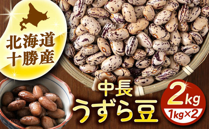 北海道 あしょろの中長うずら豆 1kg×2袋《足寄町》【党崎農場】中長鶉 中長うずら豆 うずら豆 インゲン豆 北海道産 [BEAA022]