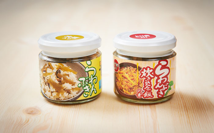 ラワンぶき炊き込みご飯の素（鶏肉3個・大豆2個）各100g《足寄町》【NPO法人あしょろ観光協会】炊き込みご飯 ラワンぶき 鶏肉 大豆 手作り セット 缶詰 加工品 農家 足寄町産 北海道産 道産 あしょろ 北海道 [BEAE015]