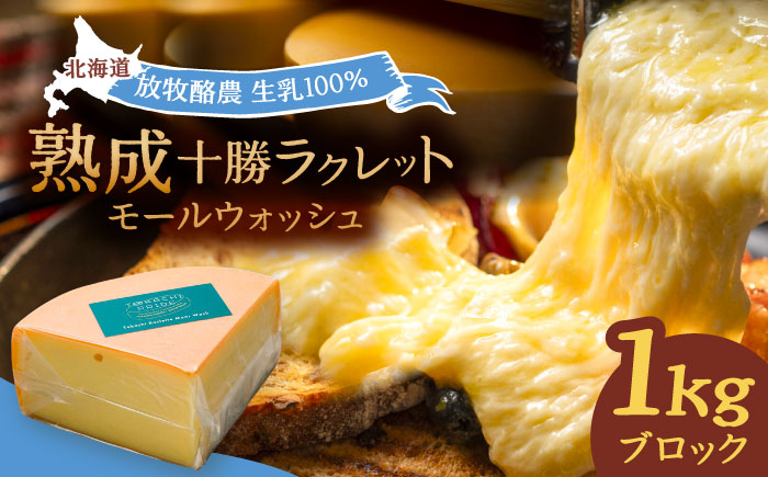 チーズ ラクレット 十勝川温泉 モールウォッシュ　ブロック（約1kg）《足寄町》【合同会社あしょろチーズ工房】北海道産 十勝チーズ ラクレット 温泉水 乳製品 生乳 加工品 1kg 濃厚 冷蔵 十勝 あしょろ [BEAU007]