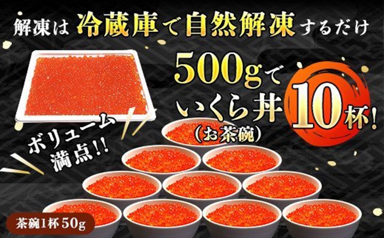 いくら醤油漬け 500g ×10箱　| 国産 北海道産 いくら いくら醤油漬 イクラ ikura 天然 鮭 サーモン  鮭卵 鮭いくら 北海道 昆布のまち 釧路町 笹谷商店 直営 釧之助本店 人気の 訳あり！ 子どもの日 母の日 父親の日 ご飯 米 無洗米 にも最適