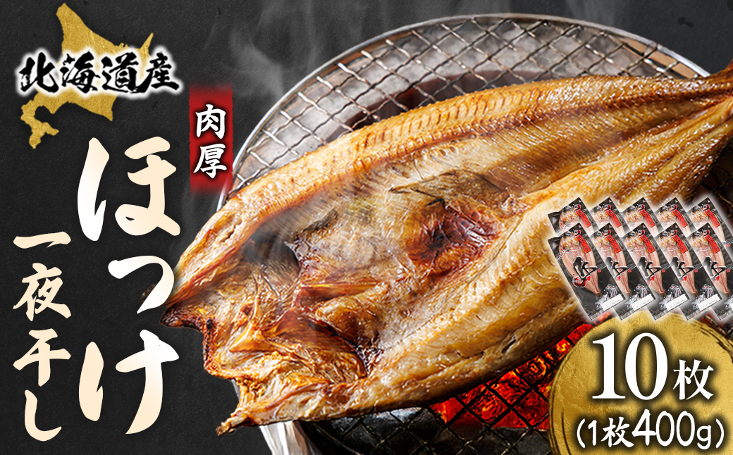 北海道産 ほっけ一夜干し（400〜449g）×10枚 【配送日時指定可能】 釧路町の匠が贈る 北の至宝 ホッケ 干物 焼魚 焼き魚 白身魚 セット ひもの 魚干物 一人暮らし セット おかず 冷凍 スピード発送 すぐ届く 魚介類 海鮮 絶品 人気 ヒロセ すぐ発送 北海道 釧路町 釧路超 特産品