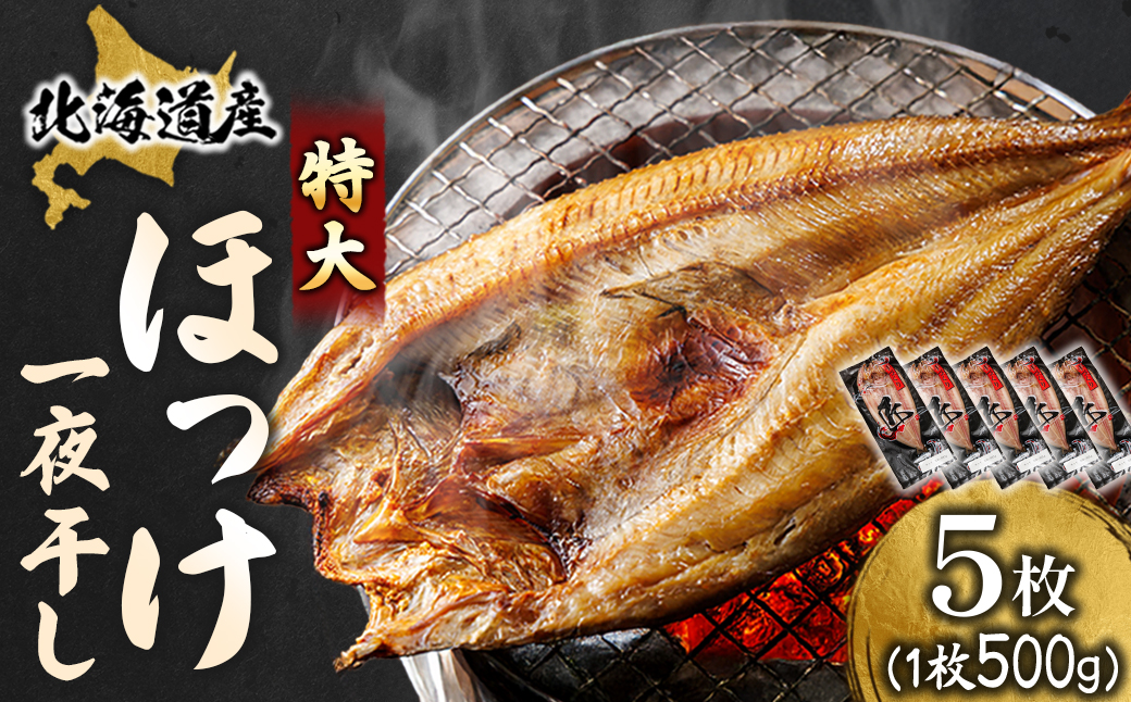 北海道産 ほっけ一夜干し（500〜550g）×5枚 【配送日時指定可能】 釧路町の匠が贈る 北の至宝 ホッケ 干物 焼魚 焼き魚 白身魚 セット ひもの 魚干物 一人暮らし セット おかず 冷凍 スピード発送 すぐ届く 魚介類 海鮮 絶品 人気 ヒロセ すぐ発送 北海道 釧路町 釧路超 特産品