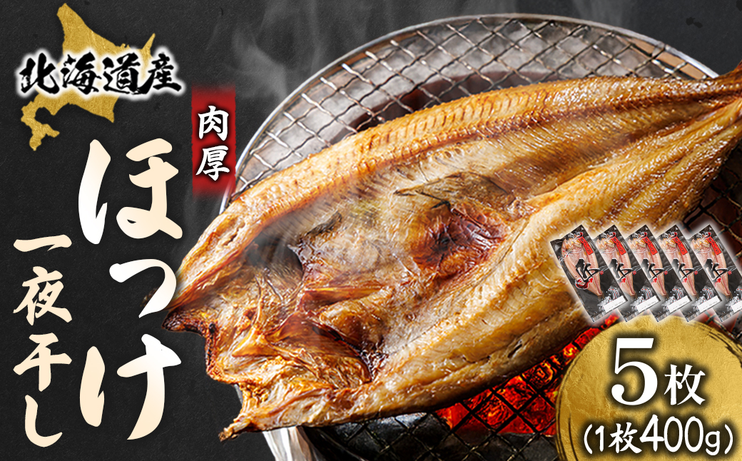 北海道産 ほっけ一夜干し（400〜449g）×5枚 【配送日時指定可能】 釧路町の匠が贈る 北の至宝 ホッケ 干物 焼魚 焼き魚 白身魚 セット ひもの 魚干物 一人暮らし セット おかず 冷凍 スピード発送 すぐ届く 魚介類 海鮮 絶品 人気 ヒロセ すぐ発送 北海道 釧路町 釧路超 特産品