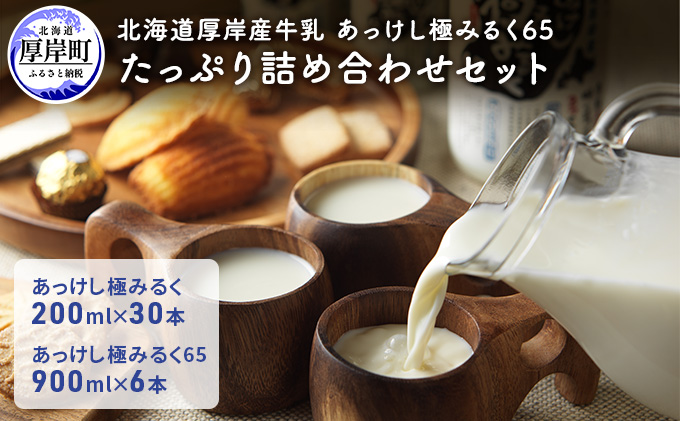 北海道厚岸産牛乳　あっけし極みるく65　たっぷり詰め合わせセット