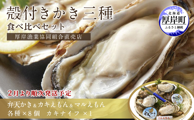 2025年2月発送 北海道 厚岸産 殻かき三種 食べ比べ セット